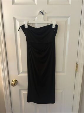 Forever 21 Black Strapless Midi Dress